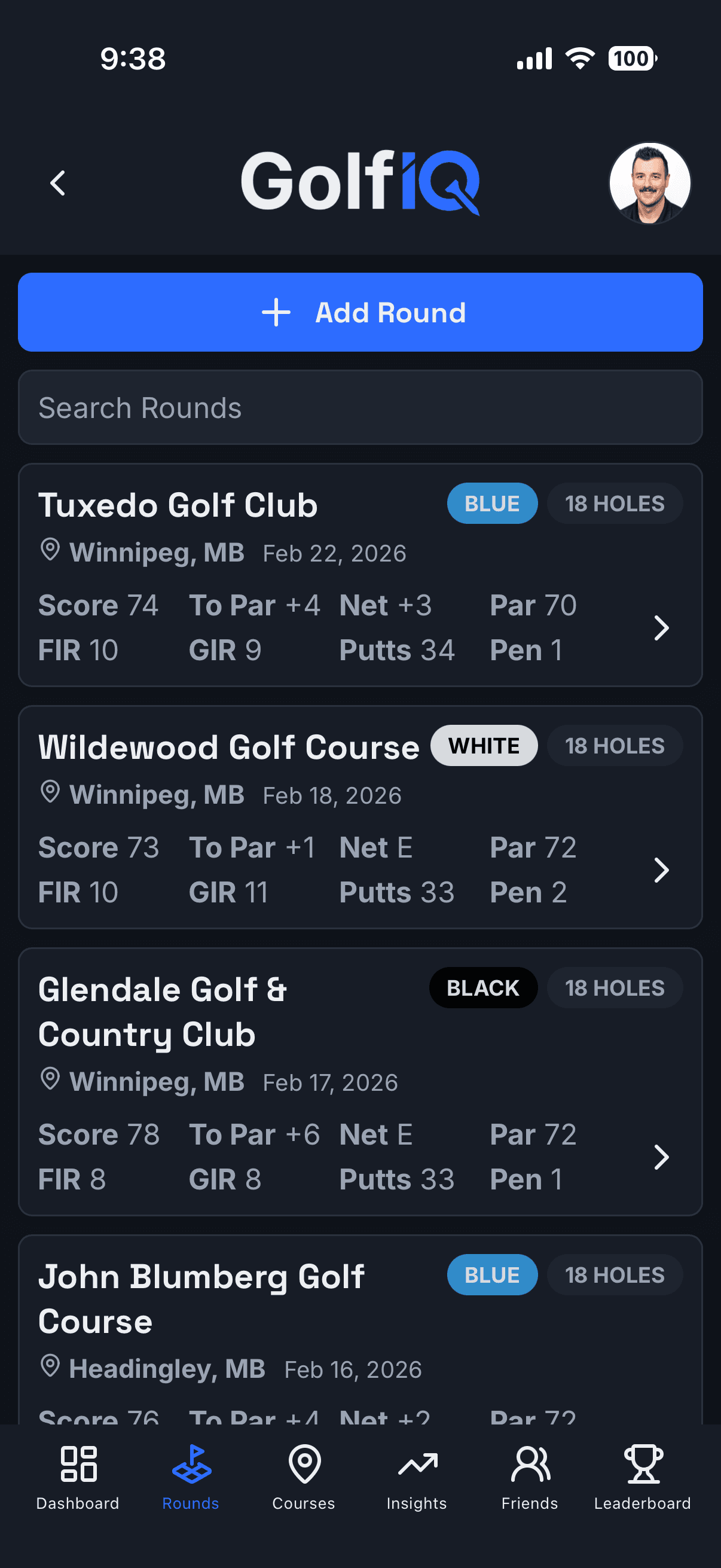 GolfIQ Rounds
